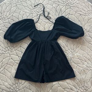 Abercrombie & Fitch Black Puff Sleeve Romper